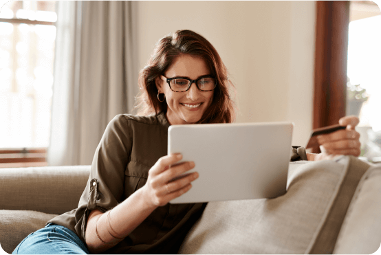 woman with tablet